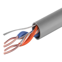Кабель витая пара U/UTP PROconnect, cat 5e, 2PR, 24AWG, внутренний, серый, 305 м [01-0027]