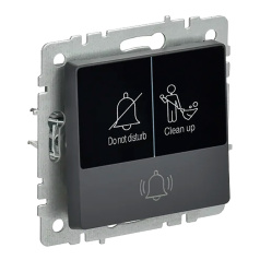 Кнопка звонка с индикацией IEK BRITE ВС10-1-9-БрГ для отелей, 10А, графит [BR-V14-2-10-K53]