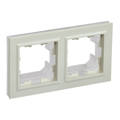 Рамка 2-местная IEK BRITE IP44 РУ-2-БрКр-44 бежевый [BR-M22-44-K10]