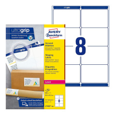 Адресные непросвечивающиеся этикетки Avery Zweckform, белые, 99.1 x 67.7 мм, 8 этикеток на листе А4 (100 листов) [L7165-100]