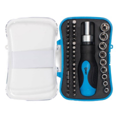 Отвертка реверсивная с битами КВТ НБ-46 МАСТЕР, 46 предметов (78709)