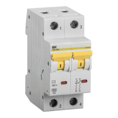 Автоматический выключатель IEK KARAT ВА47-60M 2P C 3А 6кА [MVA31-2-003-C]