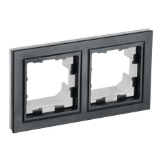 Рамка 2-местная IEK BRITE IP44 РУ-2-БрЧ-44 черный [BR-M22-44-K02]