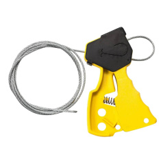 Тросовый блокиратор Brady, оцинкованный стальной трос, Ø 3.2 мм, 1.8 м, желтый [gws45192]