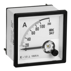Амперметр IEK Э47 100/5А класс точности 1.5, 72 х 72 мм [IPA10-6-0100-E]