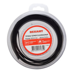 Термоусаживаемая трубка Rexant 8.0/4.0 мм, черная, ролик 2.44 м [29-0046]