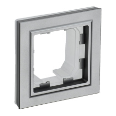 Рамка 1-местная IEK BRITE IP44 РУ-1-БрС-44 сталь [BR-M12-44-K46]
