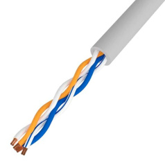 Кабель витая пара U/UTP TOKOV ELECTRIC, категория 5E, 2х2х24AWG, PVC, серый [TKE-C06-U/UTP-22-5E-500]