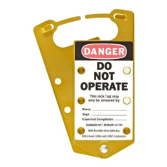 Множители замковые алюминиевые Brady с этикетками «DANGER DO NOT OPERATE», «This energy source has been locked out», золотистый, 5 шт [gws65964]