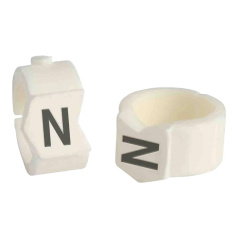 Клипсы для проводов Brady SCN-36-N диаметр 8.6-11.1 мм, легенда "N", белые, 50 шт [brd133523]