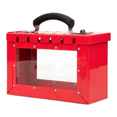 Бокс групповой переносной для 12 замков, сталь и акрил, красный [gwrBOX1T]