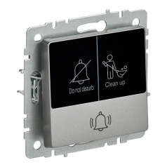 Кнопка звонка с индикацией IEK BRITE ВС10-1-9-БрС для отелей, 10А, сталь [BR-V14-2-10-K46]