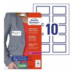 Самоклеящиеся бейджи Avery Zweckform, 80 х 50 мм, белые в синей рамке (20 листов) [L4787-20]