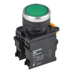 Кнопка с фиксацией IEK MASTER Ø 22 мм, 1NO+1NC, зелёная [MI-BT60-11T-3-21-K06]