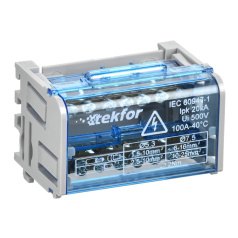 Шины IEK TEKFOR на DIN-рейку (кросс-модуль) ШНК 2х7 L+PEN [TF-DN10-2-07-100]