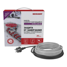 Кабель греющий на трубу саморегулирующийся Rexant Extra Line 25MSR-PB, 175 Вт, 7 м [51-0642]