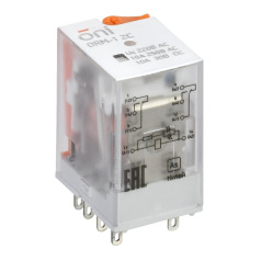 Реле интерфейсное с LED и тестовой кнопкой ORM-1 ONI 2C 220В AC [ORM-1-2C-AC220V-L-B]