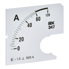 Шкала сменная для амперметра IEK Э47 60/5А класс точности 1.5, 72 х 72 мм [IPA10D-SC-0060]