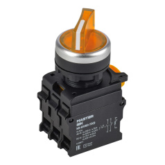 Переключатель с подсветкой на 2 положения IEK MASTER 1NO+1NC, жёлтый [MI-SW60-11XD-3-14-2-K05]