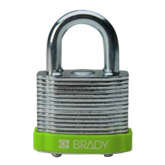 Замки стальные ламинированные Brady, стальные дужки, 38 мм, Ø 6.5 мм, зеленые, 6 шт [gws814099]