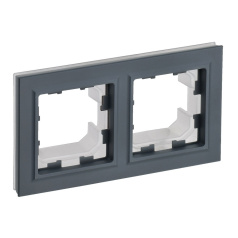 Рамка 2-местная IEK BRITE IP44 РУ-2-БрГ-44 графит [BR-M22-44-K53]