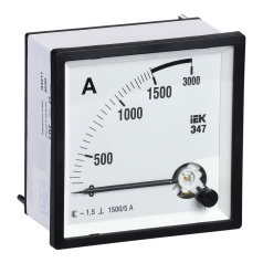 Амперметр IEK Э47 1500/5А класс точности 1.5, 72 х 72 мм [IPA10-6-1500-E]