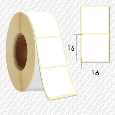 Термотрансферные этикетки ПЛГ 16 х 16 мм, белые (2000 шт в рулоне)