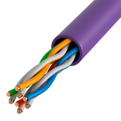 Кабель витая пара ITK U/UTP, категория 5E, 4х2х24AWG, LSZH нг(А)-HF, фиолетовый, 305 м [LC1-C5E04-126]