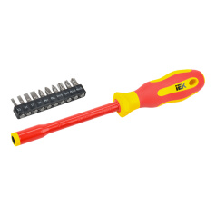 Отвертка диэлектрическая IEK ARMA2L 5 с набором бит Т2, 11 шт [A2L5-SC30-T2-N1-11]