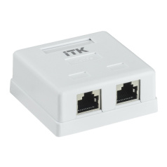 Настенная информационная розетка RJ45 ITK кат. 5e FTP 2-порта [CS2-1C5EF-22]