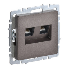 Розетка компьютерная двойная RJ45 IEK BRITE кат. 6 РК11-2-БрТБ темная бронза [BR-K20-2-K45]