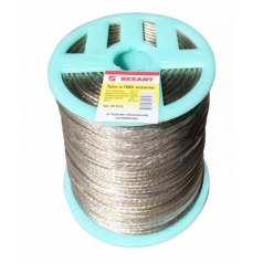 Трос стальной в ПВХ оплетке Rexant Ø 3.5 мм, прозрачный, бухта 200 м [09-5335]