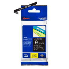 Картридж Brother TZe-325, 9 мм, белый на черном [TZe325]