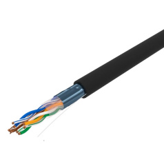 Кабель витая пара F/UTP PROconnect, cat 5e, 4PR, 24AWG, внешний, черный, 305 м [01-0154]