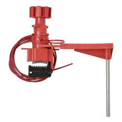 Блокиратор Brady со стальным тросом в виниловой оболочке и рычагом малый, 2.4 м, Ø 3.3 мм, красный [gws51394]