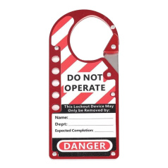 Множитель замковый с этикеткой, нержавеющая сталь и алюминий, 5 отвертий, высота затвора 55 мм, толщина фиксатора 5 мм, красный [gwrK54]