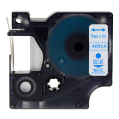 Лента совместимая Dymo S0720690/40914, 9 мм, синий на белом