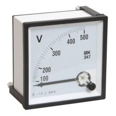 Вольтметр IEK Э47 500В класс точности 1.5, 96 х 96 мм [IPV20-6-0500-E]