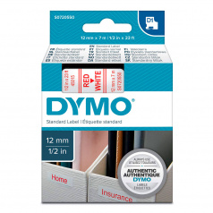 Картридж Dymo S0720550/45015, 12 мм, красный на белом