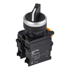 Переключатель на 2 положения IEK MASTER 1NO+1NC, чёрный [MI-SW60-11X2-3-24-2-K02]