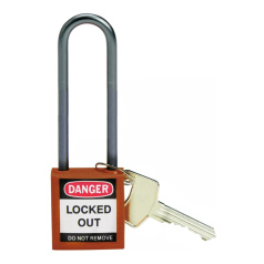 Замки нейлоновые компактные Brady, алюминиевые дужки 75 мм, Ø 4.7 мм, коричневые, 6 шт [gws814150]