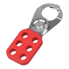 Множитель замковый стальной с виниловым покрытием и фиксаторами, Ø затвора 25 мм, толщина фиксатора 8 мм, 115х40 мм, красный [gwrK21]