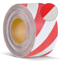 Противоскользящая лента красно-белая, 100 мм х 18.3 м