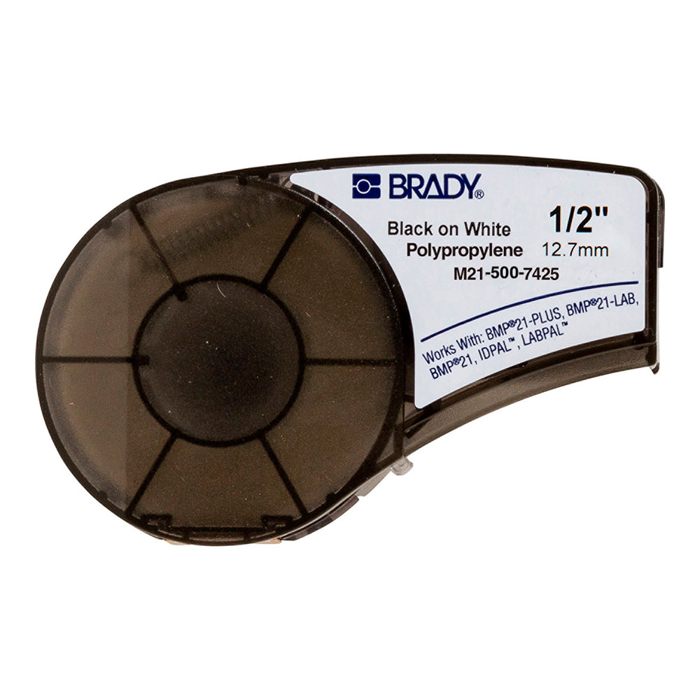 Картридж Brady M21-500-7425 полипропилен, 12.7 мм, черный на белом [brd121015]