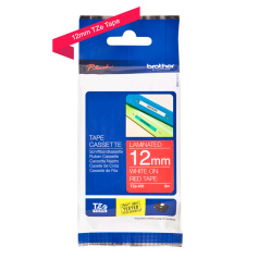 Картридж Brother TZe-435, 12 мм, белый на красном [TZe435]