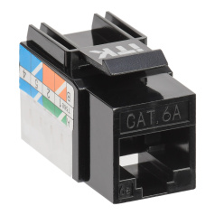 Модуль Keystone Jack ITK, категория 6A UTP 110 IDC 90° черный [CS1-1C6AU-11-09]