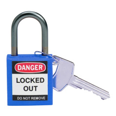 Замки нейлоновые компактные Brady, алюминиевые дужки, 25 мм, Ø 4.7 мм, синие, 6 шт [gws814114]