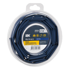 Термоусаживаемая трубка IEK ТТУ нг-LS 6/3, синяя, 2 м [UDR12-006-003-002-K07-T]