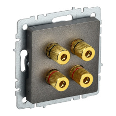 Аудиорозетка IEK BRITE 4-местная РА10-БрТБ темная бронза [BR-S40-K45]