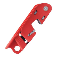 Блокиратор автоматических выключателей, алюминий, нейлон и ABS-пластик, толщина переключателя 7.5-12 мм, 83х23х23 мм, красный [gwrD17]
